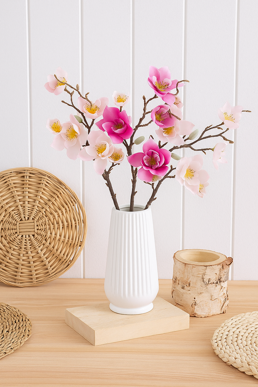 Florentina | Magnolia kunsttak set van 3