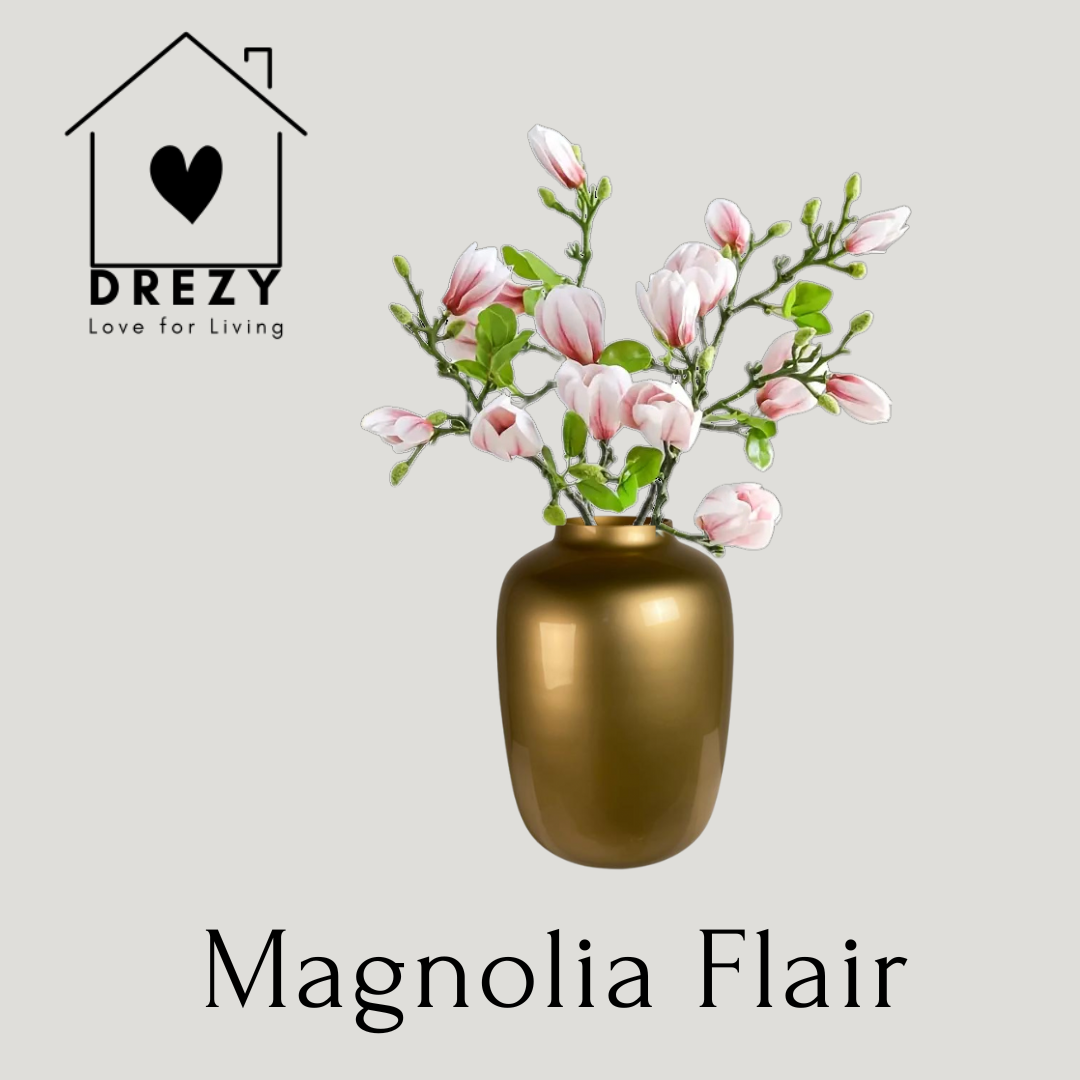 Magnolia Flair | Set van 4 kunsttakken met bloemen