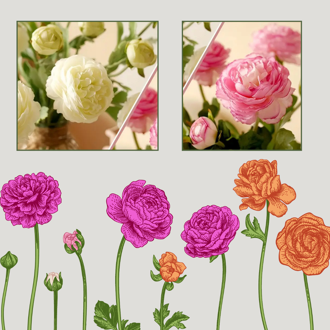 Ranonkel | Set van 3 kunstbloemen