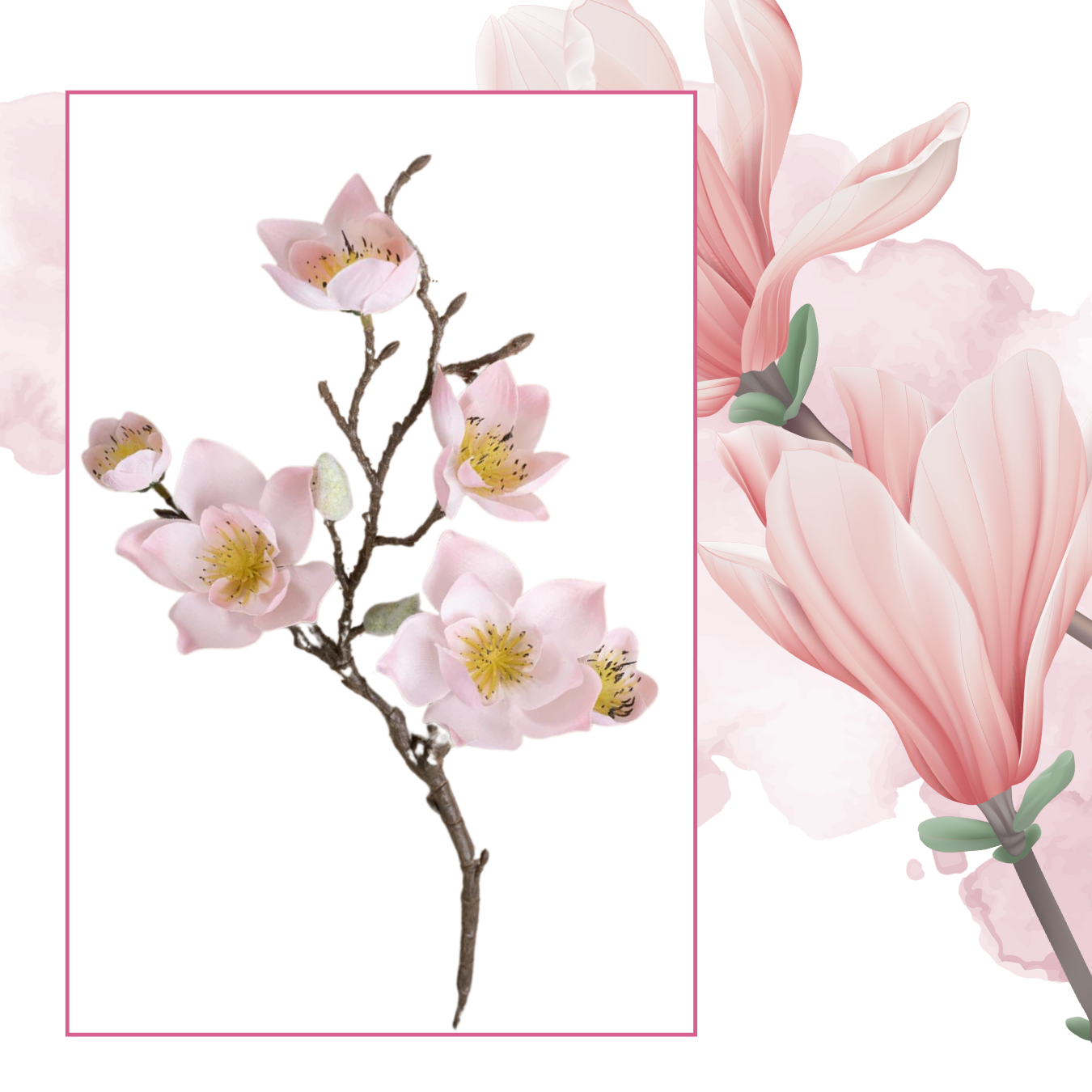 Florentina | Magnolia kunsttak set van 3